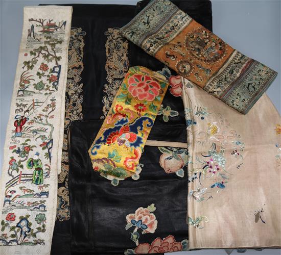 Chinese embroidered silk panels